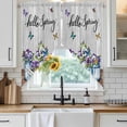thumbnail image 6 of Hello Spring Swag Valances for Windows 2 Pack, Kitchen Window Curtains 36 Inch Length, Pastoral Purple Bottle Floral Gray Wooden Privacy Swag Curtains for Living Room/Bathroom with Rod Pocket 36"x36", 6 of 8