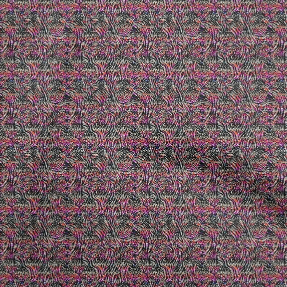 oneOone Cotton Jersey Black Fabric Animal Skin Fabric For Sewing Printed Craft Fabric By The Yard 58 Inch Wide