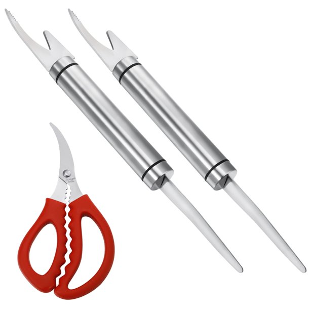Norpro Stainless Steel Shrimp Peeler & Deveiner Scissors - Curved Blade For Easy Cleaning