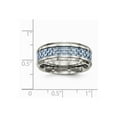 thumbnail image 6 of Titanium Polished Blue Carbon Fiber Inlay Ring Size: 7; for Adults and Teens; for Women and Men, 6 of 6