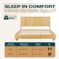 thumbnail image 4 of Christopher Knight Home 83.4" Queen Size Platform Bed Frame with Reeded Headboard, Solid Wood, Natural, 4 of 10