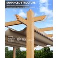 thumbnail image 6 of Lumiparty 10x13 FT Outdoor Pergola with Retractable Canopy, Weather-Resistant Aluminum Frame, Modern Patio Shelter for Backyard, Deck, Garden, Khaki, 6 of 6