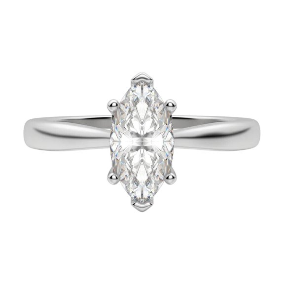 1 ct Marquise cut Lab Grown Diamond Engagement Ring 14k White Gold All Size