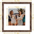 thumbnail image 3 of Vittanly 12x12 Picture Frame, Display Pictures 8x8 with Mat or 12x12 without Mat, Premium Material with Shatter Resistant Plexiglass, Square Frame for Wall Mounting, Home Decor, Rustic Brown, 1 Pack, 3 of 6