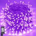 thumbnail image 1 of Cadena de luces moradas, 800 LED, 100 m, cadena de luces moradas, 8 modos, temporizador, enchufable, impermeable, interior, exterior, luces navideñas moradas para Halloween, Navidad, jardín, 1 of 5