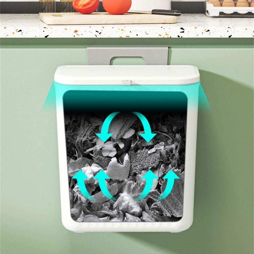 lanema Kitchen Trash Can 7/9L Wall Mounted Waste Bin Large Capacity Garbage Cans for Bathroom Dustbin Garbage Bin Trash Bin