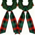 thumbnail image 3 of 2 Pack Wreath Sash for Front Door Wreath Sash Plaid Sashes Yard Doorway Indoor Outdoor Wall Ribbon Bow Home Decor, 3 of 5