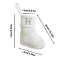 thumbnail image 3 of HOARBOEG 9 in Initial Monogram Christmas Stocking White Personalized Christmas Stockings with Embroidered Letters Super Soft Initial Christmas Stocking for Holiday Christmas Tree Fireplace Decor (H), 3 of 6