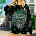 thumbnail image 2 of Crew Cuello Sudadera Día de San Patricio Impreso Manga Larga Suéter sin Capucha Shamrock Gráfico Suave Vacaciones Casual Top, 2 of 8