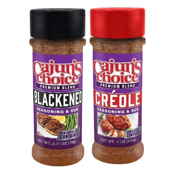Creole Seasoning 3.8 oz Blackened Seasoning 2.75 oz Cajun's Choice Louisiana Foods (1 Each)