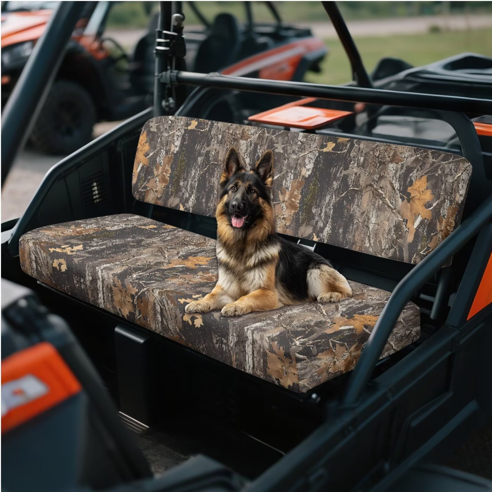 Uorisanigo UTV Bench Seat Cover Set Compatible with Kawasaki Mule, Scratch-Proof Camo Hunting Print Front Bench Covers Protection, Accessories UTV Seat Cover Fit for Kawasaki Mule 4010