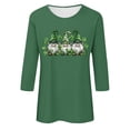 thumbnail image 4 of ZHYou Women T-Shirts Valentine's Day Casual Soft V-Neck St. Patrick's Day Printed 3/4 Sleeve Loose Fit Spring Summer Shirts,Black,Pink,White,Wine,Gray,S,M,L,XL,2XL ,Army Green,M, 4 of 4