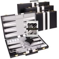thumbnail image 4 of Set de backgammon Crazy Games Classic con funda de piel de 28 cm, 4 of 6