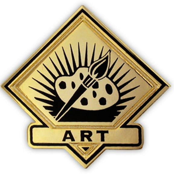 PinMart Black and Gold Art Student School Teacher Lapel Pin