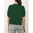 thumbnail image 5 of Acelitt Womens Casual Puff Short Sleeve Crewneck T-Shirt Loose Casual Tee Tops Plain Tee, 5 of 6