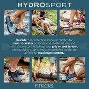 FITKICKS HydroSport Land-to-Water Footwear Barefoot Shoes, Teal (Unisex)