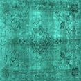 thumbnail image 1 of Ahgly Company Indoor Square Abstract Turquoise Blue Contemporary Area Rugs, 4' Square, 1 of 4