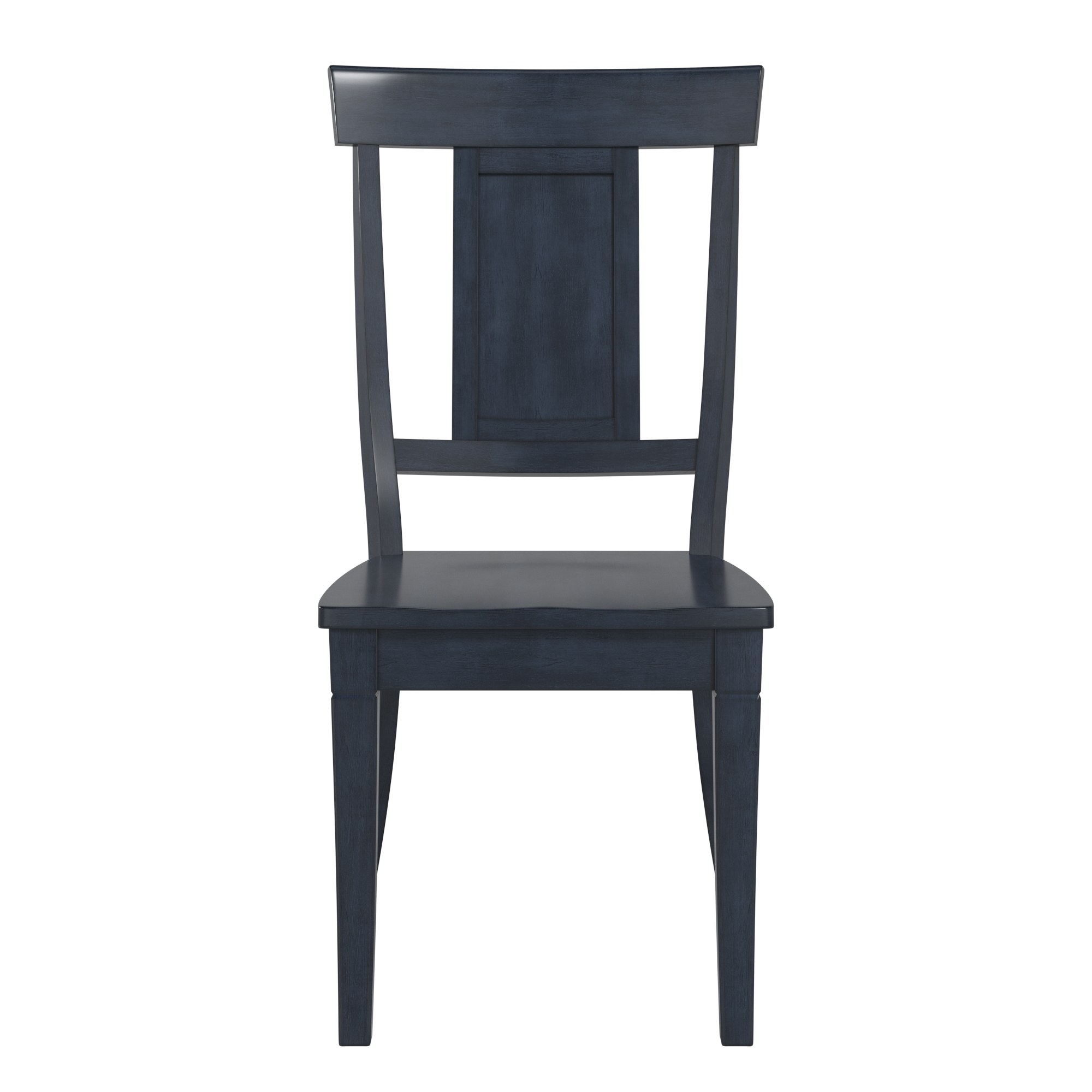 Weston Home Farmhouse Panel Back Wood Dining Side Chairs, Antique Denim (Set of 2)