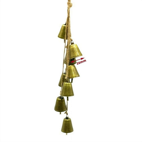 PESSLOK Campanas de Vaca Retro de Metal, Campanas de Bendición, Cadena de Campanas Navideñas con 8 Campanas (26 Mm)