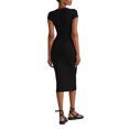 thumbnail image 2 of Gupgi Robe T-Shirt pour Femme Décontractée d'Été une Pièce Couleur Unie à Manches Courtes Coupe Ajustée Basique Midi, 2 of 6