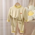 thumbnail image 2 of QSXADF Kid's Fall/Winter Fuzzy Casual Fleece Set Graphic Long Sleeve Tight Letter Thermal Top Pant 2 Piece Set For Home Wear Children Clothing Set, 2 of 8