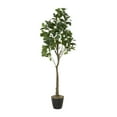 thumbnail image 6 of DecMode 59" Artificial Fig Tree in Realistic Leaves and Black Melamine Pot, 6 of 8