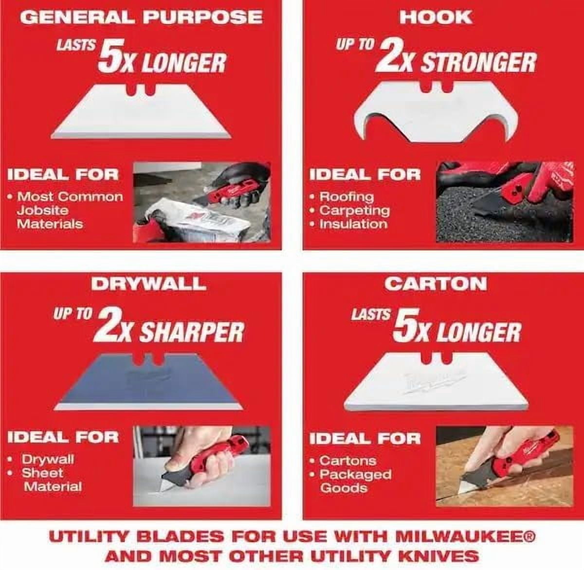 Fastback Flip Utility Knife 2 Piece Set with Razor Blade Dispenser (50 Blades Included)