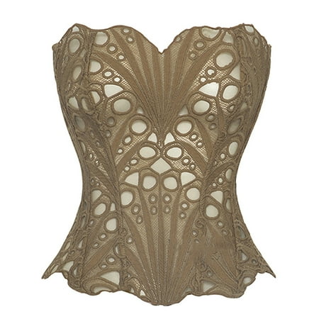 Trending Women s Sexy Patchwork Bandage Gothic Solid Perspective Shapewear Top Stylish and Bold Lingerie for Confidence Xmas Promotions|Polyester Brown Sopatenor