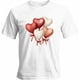 thumbnail image 1 of Camisetas para hombre con estampado de corazón, lazo y globo, de manga corta, informales, con gráficos, 1 of 8