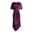 thumbnail image 7 of Afdoent Women's Dresses Elegant Solid Color Waist Cinching Short Sleeve Dress Of The Bride/Groom Party Travel Outfits, 7 of 7