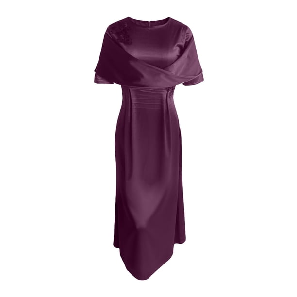 ankle length wedding guest dresses Mother Dress Bateau Neck Short Sleeves Two-piece Flowers Ankle-Length Wedding Guest Dresses