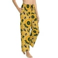 thumbnail image 2 of Daiia Bees and Sunflowers Women's Sleep Pant with Pockets and Drawstring,Pajama Pants-, 2 of 9