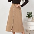 thumbnail image 2 of Falda De Cintura Alta Para Mujer, Falda Femenina De Longitud Media, Informal, A La Moda, Versátil Para Combinar Para Bodas Y Vacaciones, 2 of 6