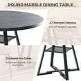 thumbnail image 5 of PAPROOS Round Dining Table, 43'' Faux Marble Dining Table with Storage Shelf, Circle Dining Table for Dining Room, Modern Kitchen Table for 4 People, Black(Only Table), 5 of 8