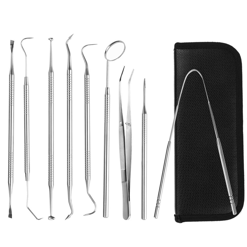 PRETTY SEE 9 Pcs Professional Dental Cleaning Tools Kit Effective Dental Hygiene Kit Dentist