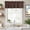 Brown, variant on Navy Blue Flowers Farmhouse Short Window Curtain Valances, Rustic Abstract Floral Simple Art Rod Pocket Kitchen Valances for Living Room Bedroom Bathroom Cafe 54" x 18"