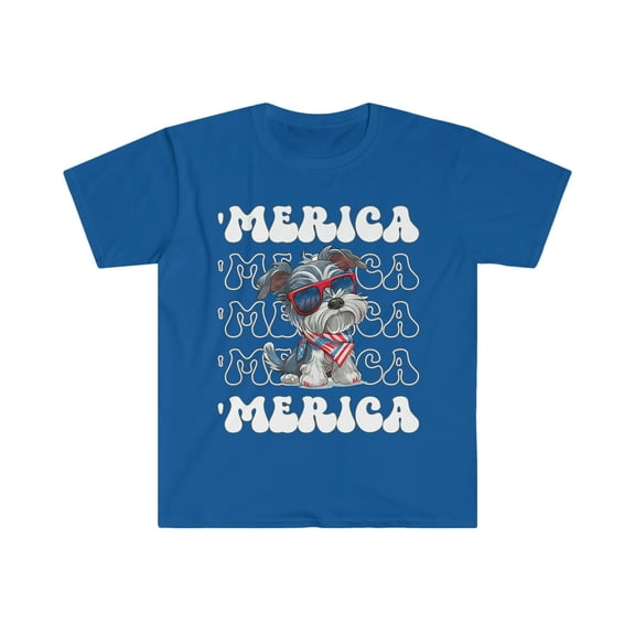 Miniature Schnauzer 'Merica Patriotic Womens T-Shirt Schnauzer 4th of July
