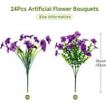 thumbnail image 3 of 24 Bundles Artificial Flowers for Outdoors Decoration, UV Resistant Silk Violet Faux Colorful Daisy Eucalyptus Spring Fake Plants for Outside Indoor Yard Home Patio Porch Decor, Purple, 3 of 17
