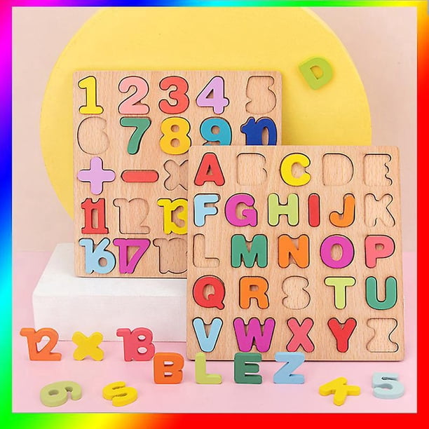 Rompecabezas del alfabeto, rompecabezas de letras y números para niños pequeños de 1, 2 y 3 años, juguetes de aprendizaje preescolar para niños, regalo educativo de rompecabezas con nombres