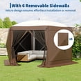 thumbnail image 3 of Pop Up Canopy 12FT - 6-Sided Instant Shelter, Beige & Khaki, for Camping/Parties/Backyard | One-Push Setup with Mosquito Netting, 3 of 8