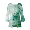 thumbnail image 4 of Womens 3/4 Sleeve Tops V Neck Casual Blouse Printed Shirt Womens Loose Tunic Tops, 4 of 5