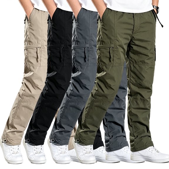 Men Outdoor Stretch Cargo Pants Tapered Breathable Durable Hiking Multi Pocket Pants S-XXL