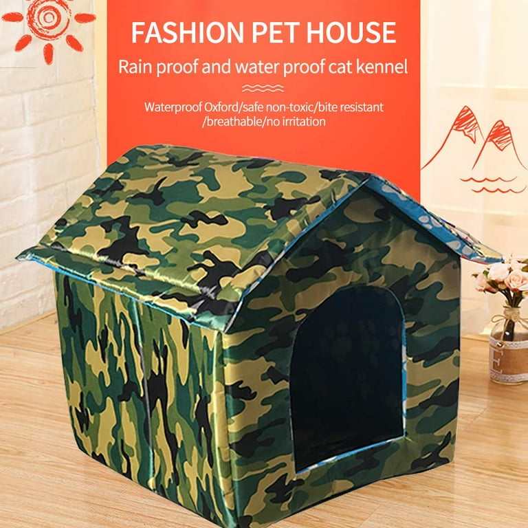 Outdoor Cat House Weatherproof For Winter Collapsible Warm Houses Indoor Cats Feral Shelter With Removable Soft Mat Easy To Assemble Igloo Dog Small Dogs Com Outdoor Indoor Cats Feral Cat Shelter, How To Make Outdoor Dog House Warmer