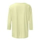 thumbnail image 5 of Blusas Umfun para mujer, cuello redondo liso, manga 3/4, blusa informal versátil, beige, talla M, 5 of 5