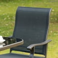 thumbnail image 6 of Outsunny Set of 2 Outdoor Swivel Bar Stools with Armrests, Bar Height Patio Chairs with Steel Frame for Balcony, Poolside, Backyard, Black, 6 of 9