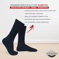 thumbnail image 4 of Diamond Star 3-Pack Diabetic Socks for Men & Women - Non-Binding Cushion Cotton Crew Socks for Neuropathy, Edema, & Circulatory Support (Navy, Sock Size 13-15, Fits Men's Shoe Size 9-14), 4 of 6