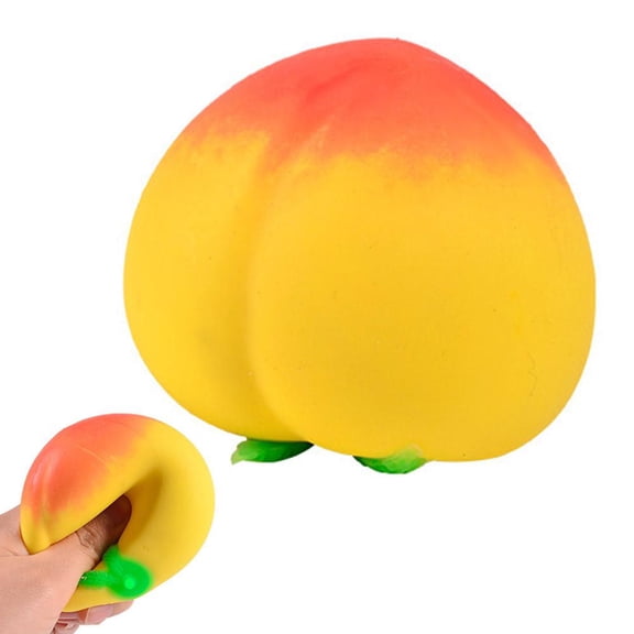 Peach Squishies,Stress Relief Soft Simulation Peach Fruit Toys,Novelty Fidget Sensory Food Fun Stretchy Hand Toys,Easter Basket Stuffers Gifts for Teens Adults