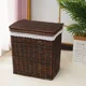 thumbnail image 3 of Cesta de almacenamiento de ropa Aoliviya, cesta de lavandería, cesta de tela grande tejida de ratán con tapa, caja de almacenamiento tejida para el hogar, desechos, 3 of 5