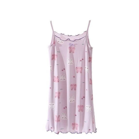 LUOGENLI Girls Pajamas Size 10-12 Summer Kids Toddler Baby Girls Spring Summer Print Sleeveless Princess Dress Nightdress Girls Pajamas Size 6 Short Sleeve Girls Pajamas Size 6 Summer 8-9 Years