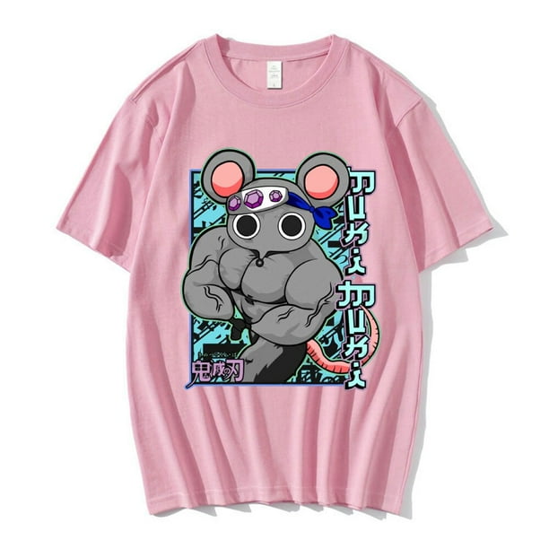 Camiseta de Manga divertida de Muki Gym, camiseta de Anime Demon Slayer, Uzui Tengen, camisetas de algodón de gran tamaño, ropa de calle xuanjing unisex